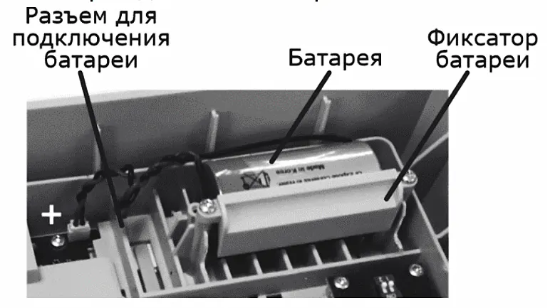 Крепление батарейки в тепловычислителе ТВ7 М, Термотроник